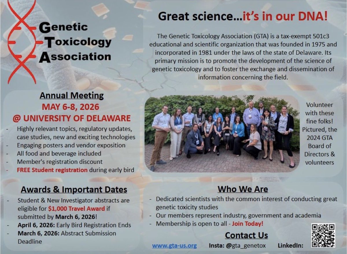 Genetic Toxicology Association (GTA) tweet media