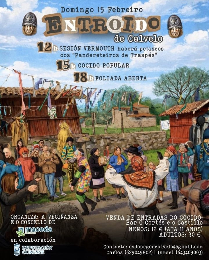 O domingo 15 de febreiro celebramos o Entroido coa actuación dos nosos pandereteiros en Calvelo (Maceda) 👣
.
Achégate a desfrutar con nós da festa polas terras de Ourense 🎭
.
#traspés #pandereteirostraspès #entroido #calvelo #maceda