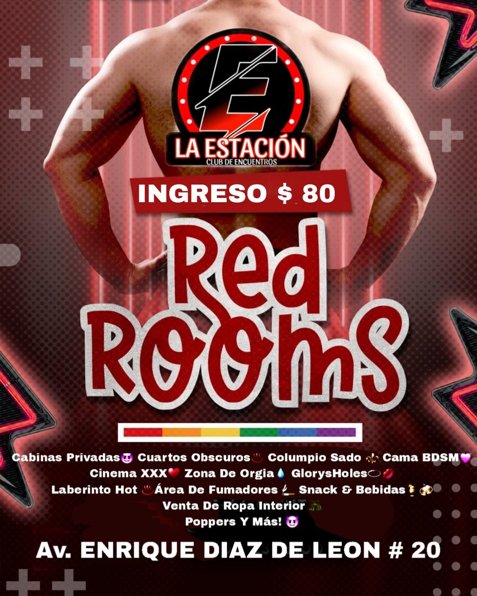 Cartelera De Eventos 
En <a href="/EstacionClubGdl/">La Estación Club Gdl 🏳️‍🌈</a>

Abiertos 24 Horas Continúas

Cabinas Privadas 😈
Cuartos Obscuros ♨️
Cama BDSM💓
Cinema XXX♥️
Zona De Orgias💦
GlorysHoles🕳️💋
Zona Osbcura♨️
Aire Acondicionado🪭
Snack &amp; Bebidas⭐️
Poppers Y Más!😈

Ubicación🚩:
Enrique Díaz De Leon # 20
