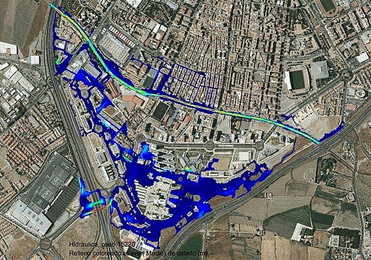 MeteoAlhambra's tweet photo. Mañana no va a ser día para ir al @nevadashopping, si bien, la probabilidad de que se desborde el río Monachil no es muy alta, en caso de darse, el PTS, el centro comercial Nevada Shopping se podrían ver afectados 🌊⚠️ https://t.co/TeSe3V0Pz0