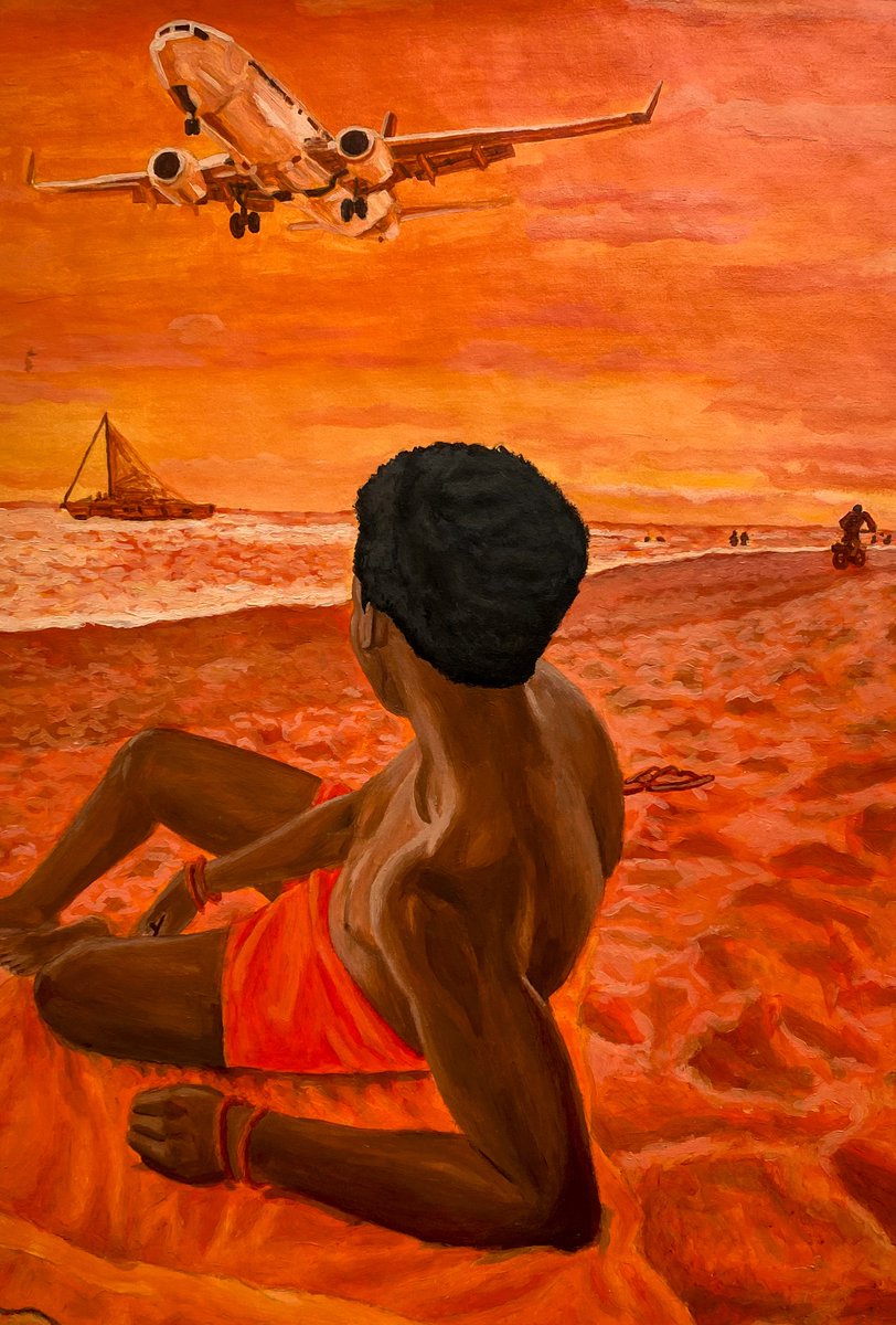 “SOME PLACE TO BE A NOBODY” 2021
Acrylic painting on paper 53 x 71 cm