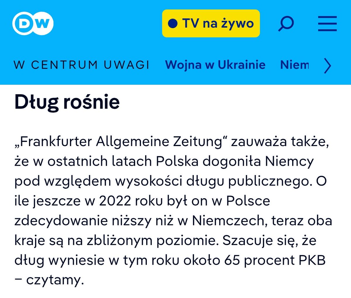 Brawo, za rządów <a href="/donaldtusk/">Donald Tusk</a> dogoniliśmy Niemcy...
w wysokości długu publicznego!