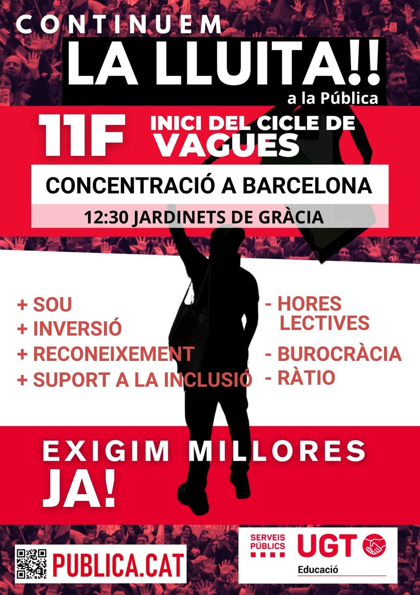🔴Hem aconseguit l'actualització del sou amb el nostre acord estatal d' un increment del 23,1%.
 ▶️ARA CAL acabar amb el greuge, sense aturador, que arrosseguem fa més de 15 anys a Catalunya. 
📢Allà on som majoritaris aconseguim millores!!✊️