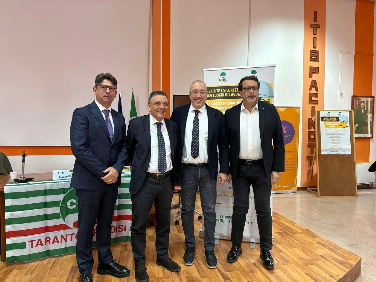 CislPuglia's tweet image. Iniziativa @CislTaBr, @CastellucciAnto: In #Puglia la #sicurezzasullavoro non è un'emergenza passeggera ma una fragilità strutturale. #Formazione sulla sicurezza comincia prima del lavoro, a #scuola, è una scelta di civiltà.
Il futuro non si costruisce mettendo a rischio la vita