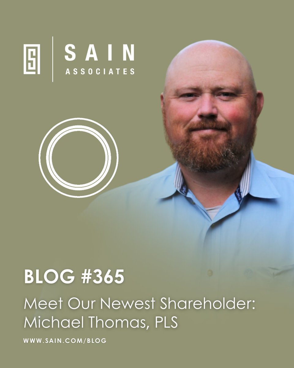 Join us in congratulating Michael Thomas, PLS, on being named an Associate Shareholder! In today’s blog, we highlight Michael’s professional accomplishments, leadership, and dedication to Sain’s values. Read more: sain.com/meet-our-newes… #SainAssociates #Shareholder