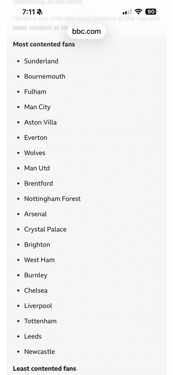 TalkSenseMan's tweet photo. From today’s BBC website.

Most contented fans -Sunderland.

Least contented - barcodes. #safc https://t.co/TTCLmlztI0