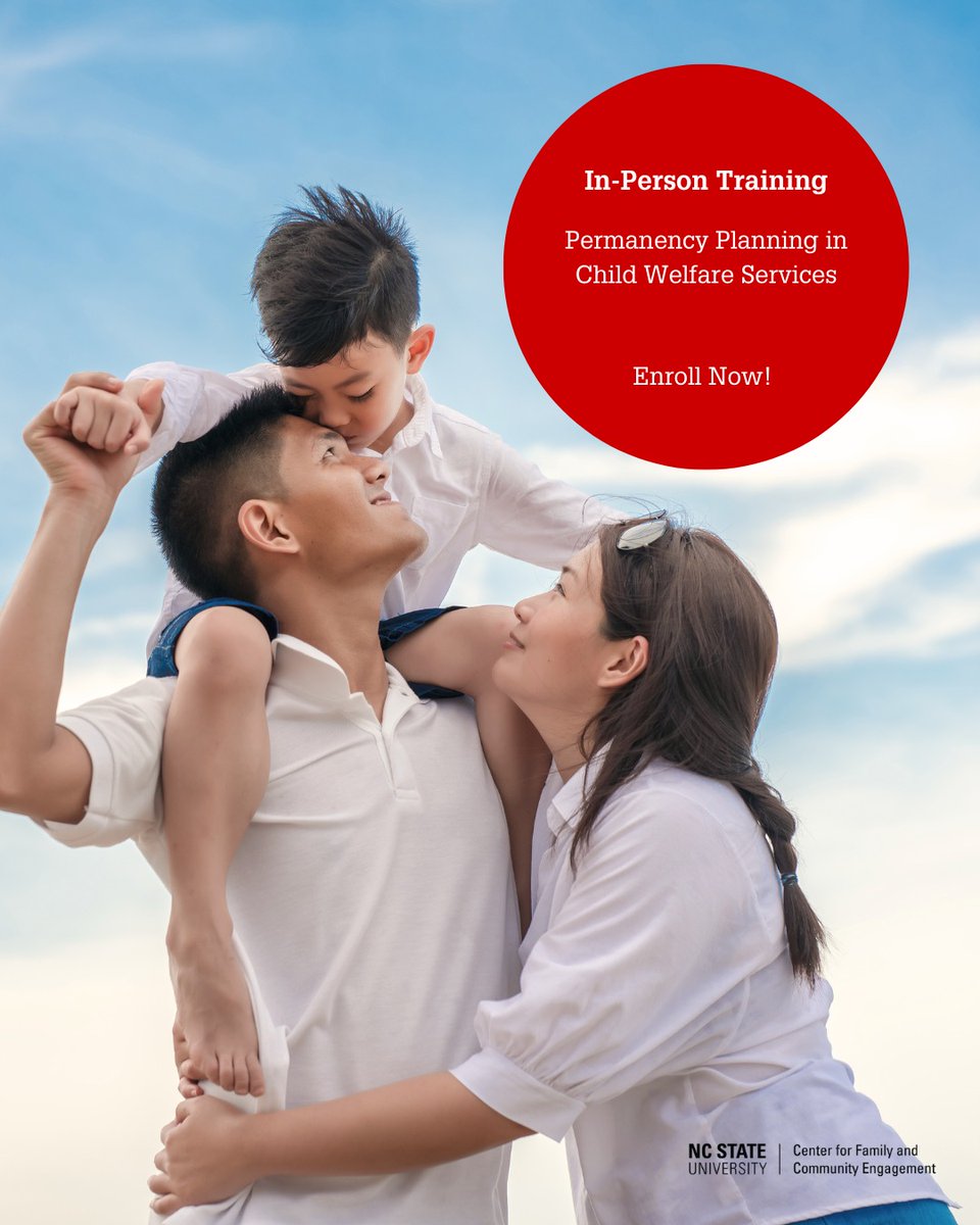#TrainingTuesday spotlight: Leveling up in Permanency Planning in Child Welfare Services is a 4-day training that strengthens skills in placement, reunification, trauma-informed practice.

🔗 Link - cface.chass.ncsu.edu/fcpp-training/…