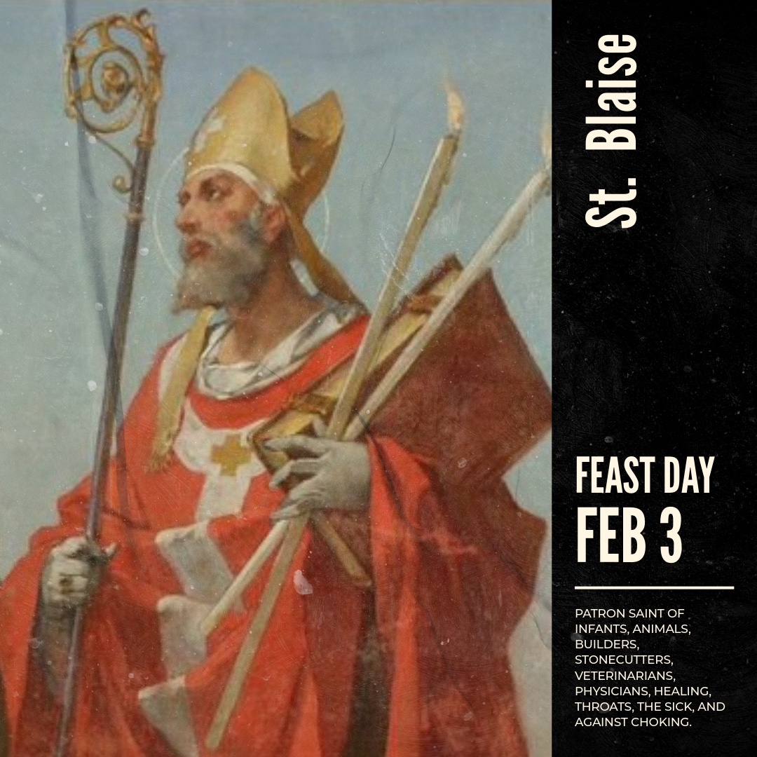 OLLPittsburg's tweet photo. St. Blaise, pray for us!⁣
 ⁣
2/3/26: Throat Blessings at Our Lady of Lourdes Masses today! 6:30am, 8am, and 11:30am https://t.co/AorETw7S6M