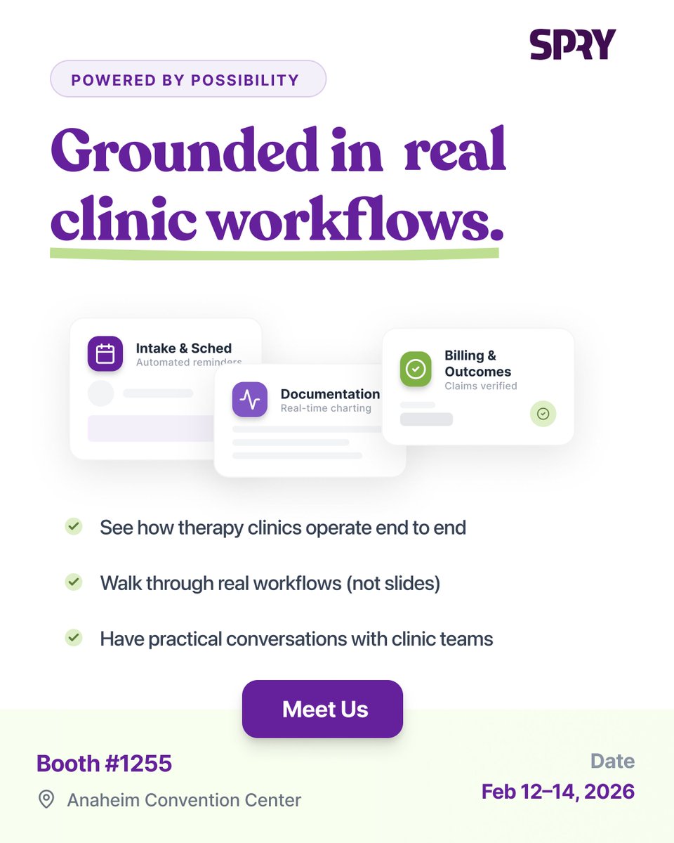 Powered by possibility is what brings the therapy community together at CSM.

If you’re attending, stop by booth #1255 to connect and exchange notes.

See you there: sprypt.com/csm