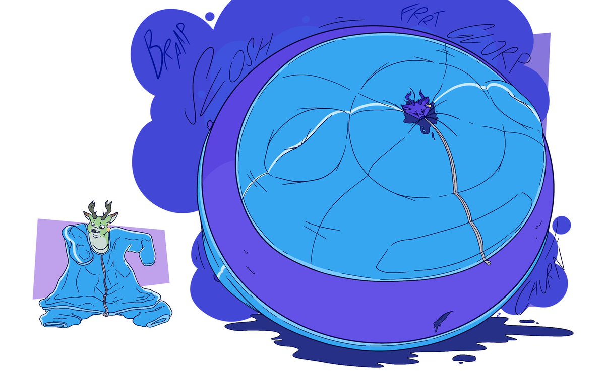 APuffButt's tweet photo. When Kyrin said he needed to get some bigger clothes, he didn't mean THIS big! How was he meant to do anything in this?

Well, ya know what they say, you just have to grow into it.

Though, you may grow a little too into it.

These pieces where from a YCH I got from @stroobcow! https://t.co/516FFAowso