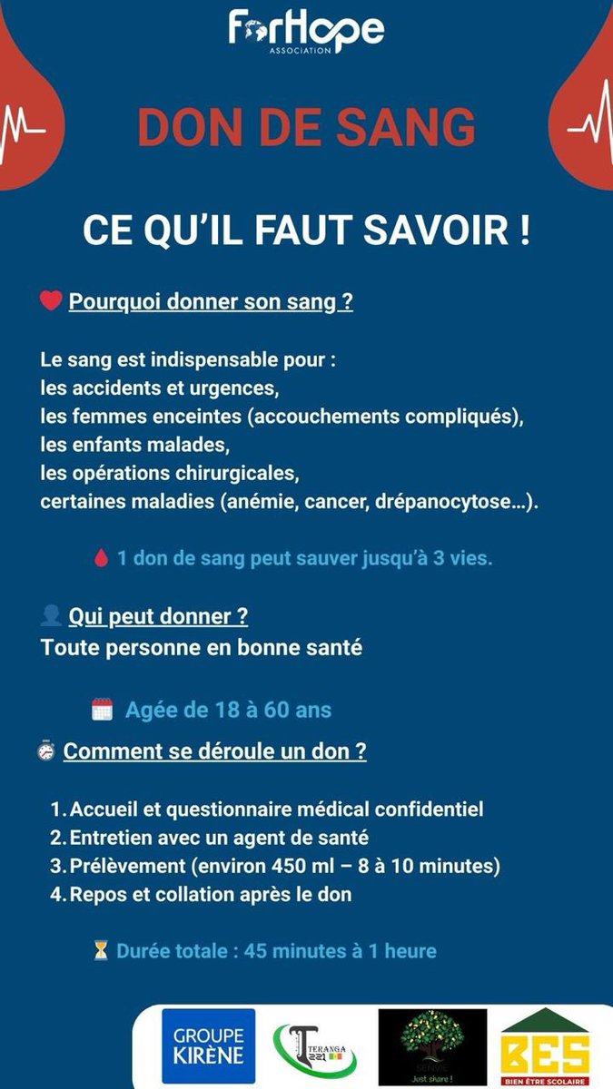 TeamBES_'s tweet photo. Je donne ma sueur. J’offre mon sang.
Nous (TeamBES) participerons à la journée de don de sang, une initiative de  @forhope_association le samedi 07 février 2026 au centre de transfusion sanguine.
Venez nombreux. Le ramadan arrive et les stocks se vident. Remplissons les

Le lien d’inscription ci dessous :

https://t.co/Bf6LaYnRV3