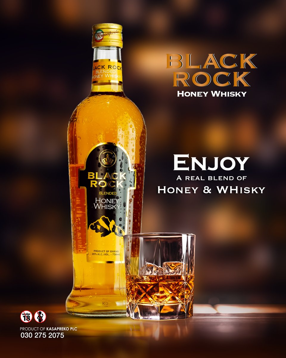 Pour it neat and taste the sweetness of honey meeting the strength of whisky in a blend made for real moments, quiet confidence, and unfiltered enjoyment.

#MusicMonday #blackrock #whiskey #drinks #partymood #drill #ghana #accra  #TravelGoals #kasapreko