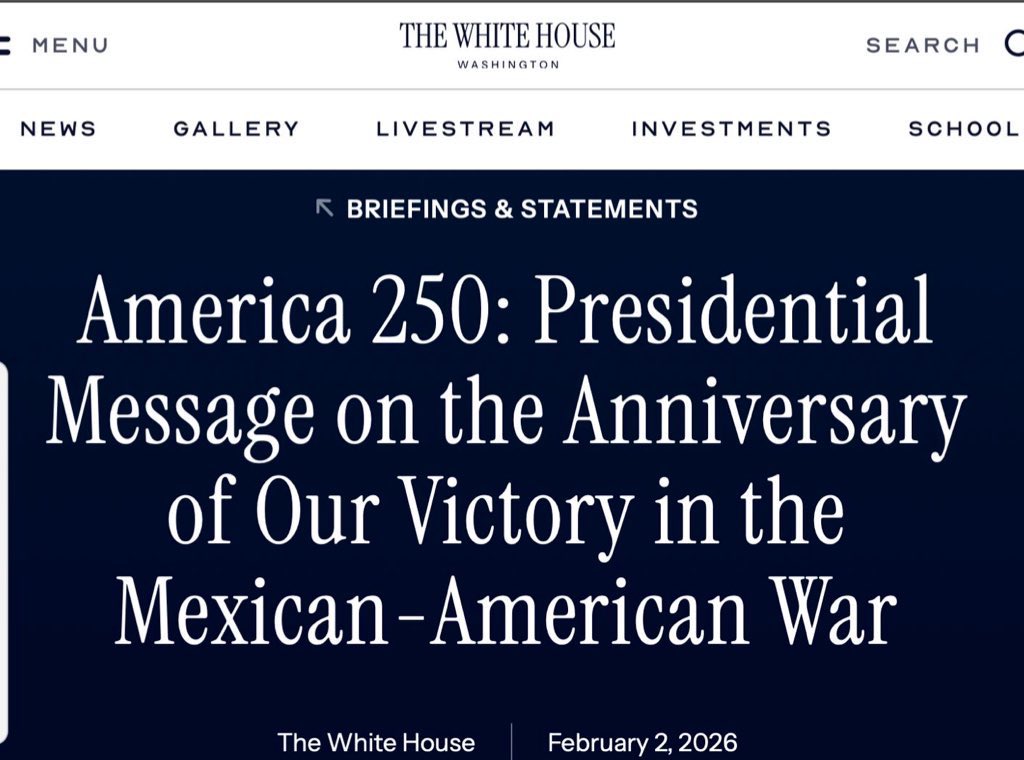 diazbriseno's tweet image. Trump’s White House literally describing  Mexico as a land of conquest, not as a partner:

Yesterday’s unusual press release celebrating the US invasion of Mexico &amp;amp; the forced annexation of Mexican territory.

Whoa.

👇