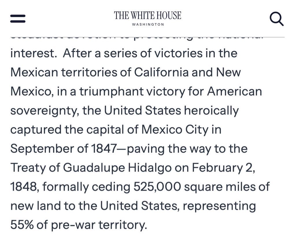 diazbriseno's tweet image. Trump’s White House literally describing  Mexico as a land of conquest, not as a partner:

Yesterday’s unusual press release celebrating the US invasion of Mexico &amp;amp; the forced annexation of Mexican territory.

Whoa.

👇