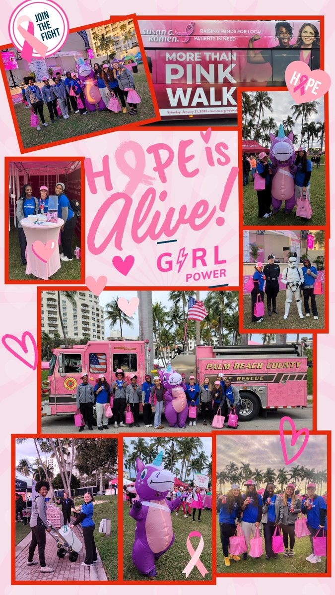 This past Saturday, we had the pleasure of volunteering at the Susan G. Komen More Than Pink Walk in West Palm Beach. Some of our young ladies were even lucky enough to be the Hope Unicorn.