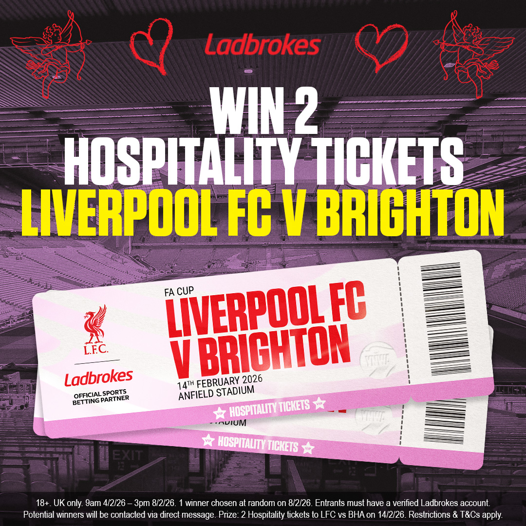 Dinner and a show, anyone? 😍

We’re giving you the chance to win 2x hospitality tickets for Liverpool FC vs Brighton on Valentine's Day! 🎟️

🤞 To be in with a chance of winning…

1️⃣ Reply with the player who made you fall in love with LFC
2️⃣ Repost and like this post
3️⃣ Follow