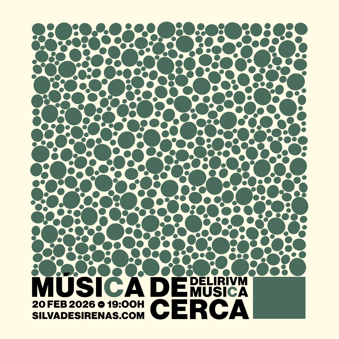 🎶✨𝑭𝑬𝑺𝑺 𝑴ú𝒔𝒊𝒄𝒂 𝒅𝒆 𝑪𝒆𝒓𝒄𝒂
📅 Próxima fecha: 𝟐𝟎 𝐝𝐞 𝐟𝐞𝐛𝐫𝐞𝐫𝐨 𝐝𝐞 𝟐𝟎𝟐𝟔
🕖 Hora: 𝟏𝟗:𝟎𝟎𝐡.
(𝐴𝑓𝑜𝑟𝑜 𝑙𝑖𝑚𝑖𝑡𝑎𝑑𝑜. 𝑅𝑒𝑠𝑒𝑟𝑣𝑎𝑟 𝑎𝑛𝑡𝑒𝑠 𝑑𝑒𝑙 12 𝑑𝑒 𝑓𝑒𝑏𝑟𝑒𝑟𝑜)
• Más información en:
🔗 silvadesirenas.com