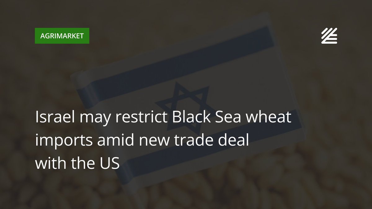 UkrAgroConsult's tweet image. 🇮🇱 #Israel may #restrict #imports of #Black_Sea #wheat

Israel is considering introducing a 50% import tariff on feed wheat from the Black Sea region following the implementation of a new agricultural trade agreement with the US.

More details 👉surl.lt/lwsjov