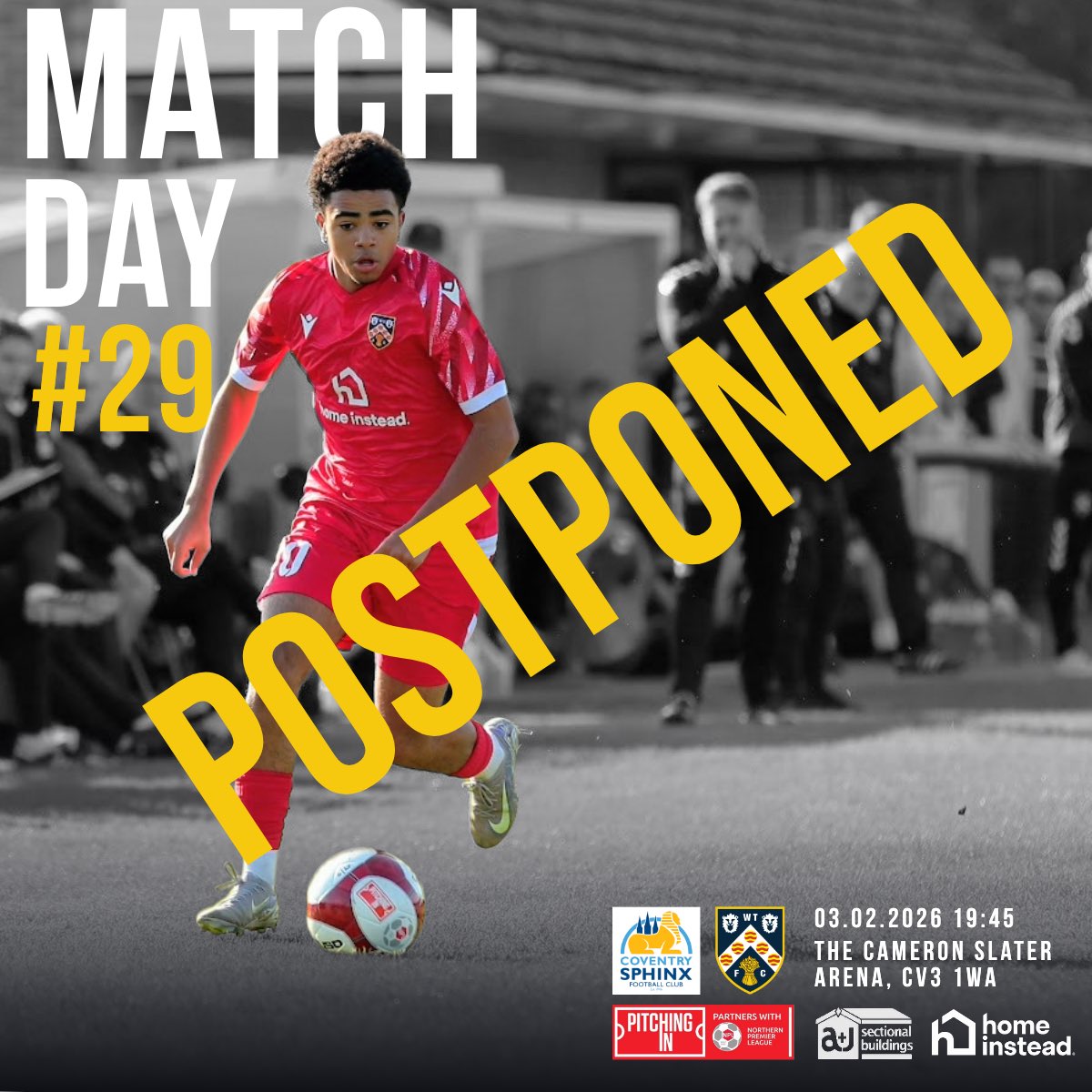 Unfortunately tonight’s fixture has fallen foul of the weather for the second time and the pitch is waterlogged…

Rearranged date to follow.

#TheDoughboys💙💛