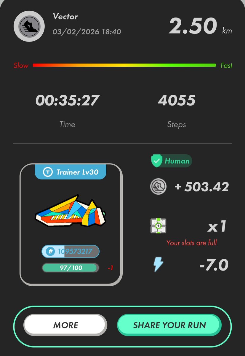 Vector3nn's tweet image. 本日の STEPN OG
日課完了❗

今日も1日お疲れ様でした🥳
#STEPN