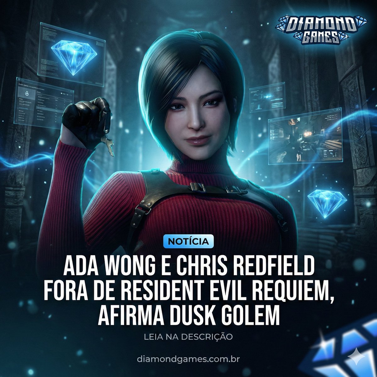 diamonddgames_'s tweet photo. 🧟‍♂️ Balde de água fria pros fãs: segundo o leaker Dusk Golem, Chris Redfield e Ada Wong NÃO devem aparecer em Resident Evil Requiem 😬

O foco será Leon S. Kennedy e a novata Grace Ashcroft — com um tom mais isolado e intenso. Chega em 27/02/2026. 👀 #ResidentEvilRequiem https://t.co/FHU7RIAiqV