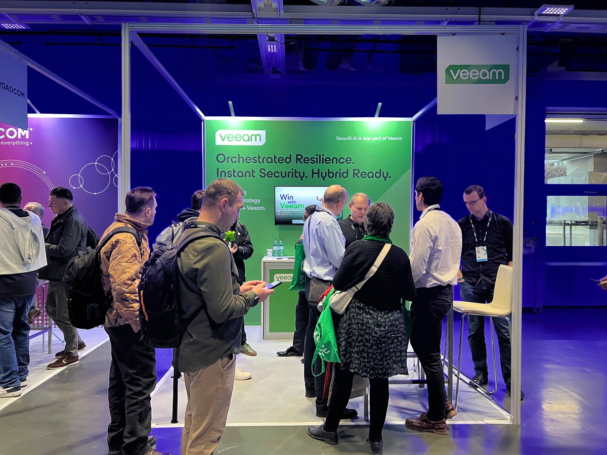 Veeam_EMEA's tweet photo. The energy is building here at #HPE #TechJam Vienna! 🙌

One more day until our breakout session - explore how Veeam &amp; HPE are raising the bar for cloud protection for protecting hybrid environments, new V13 features + HPE Morpheus VM Essentials support.

See you tomorrow! https://t.co/4mlYNLywhl