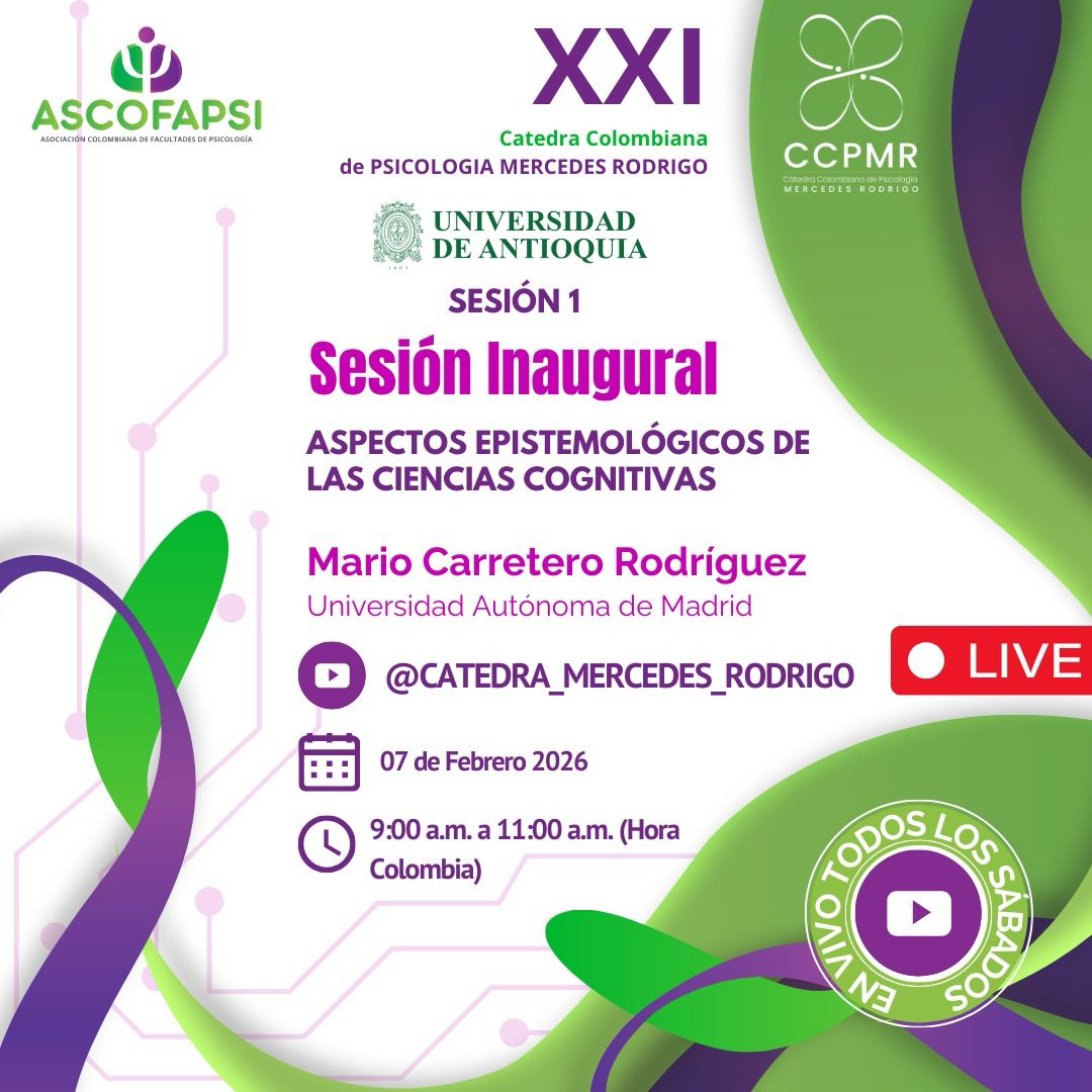 Inicia la XXI Cátedra Mercedes Rodrigo con una reflexión clave sobre las ciencias cognitivas.
Sesión inaugural con Mario Carretero.
7 feb | 9–11 a.m.
En vivo por YouTube @CATEDRA_MERCEDES_RODRIGO
