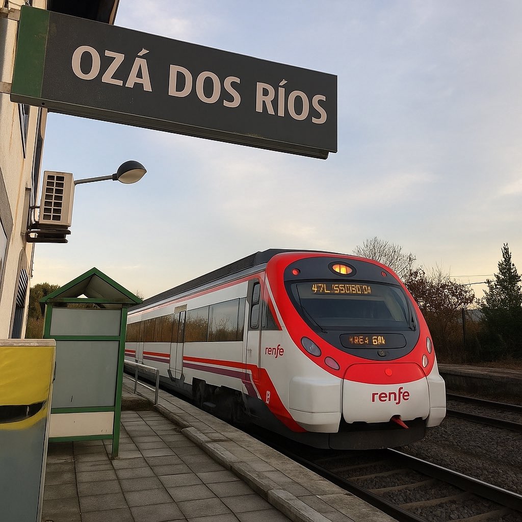 PacoSeoanePerez's tweet photo. @vocescoruna Se houbera frecuencias, poderían cruzar a ponte e subirse ao tren en S. Cristóbal. E se houbera estación de cercanías en San Diego, poderían coller un latte macchiato no Zacaffé da Praza de Mina e subir tamén ao tren. E se fixeran o MIR, terían tamén parada na Cidade Sanitaria. https://t.co/zTCBJAH0o6