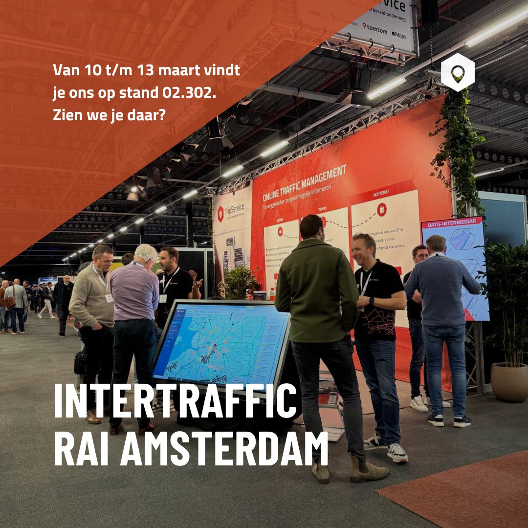 TripService op #Intertraffic2026 | Amsterdam 

Onze experts delen hun visie op mobiliteit: 
🗓️ 11/3, 13:00 – Jurgen Rutgers 
🗓️11/3, 15:30 &amp; 13/3, 11:00 – Peter van der Veen 
 
Bezoek ons bij stand 02.302 of op het Connekt Paviljoen. 
Regel je ticket hier: bit.ly/4tf4sN3