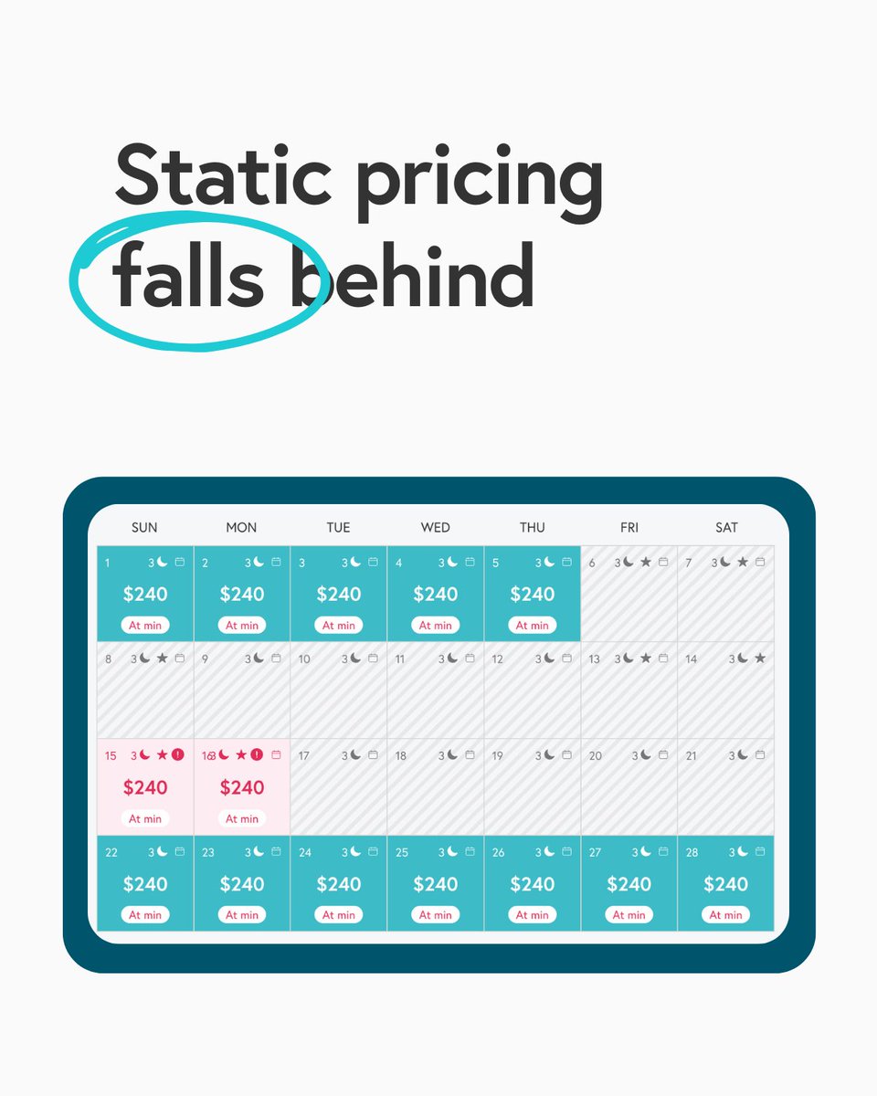 BeyondPricing's tweet image. Markets change daily. Static pricing doesn’t keep up.

Beyond adapts...constantly.

Try Beyond Today: bit.ly/4a1mAS3

#airbnbtips #shorttermrental #realestateinvesting #rentalincome #airbnbhost #propertymanagement #traveltrends #beyondpricing #airbnb
