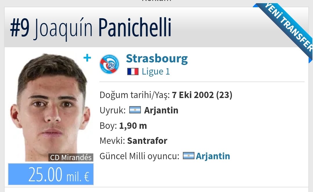 Fenerbahçe,Aldığım Duyuma Göre Panichelli'nin Durumunu Yakından Gözetliyor!

•Oyuncunun Premier League Hedefi Var

• Strasbourg Takımının 35 Milyon Euro Bonservis Beklentisi Var

Yani Fenerbahçe Yönetiminin Ne Yapıp Ne Edip Oyuncuyu 2 Gün İçerisinde İstanbul'a İndirmesi Gerek!