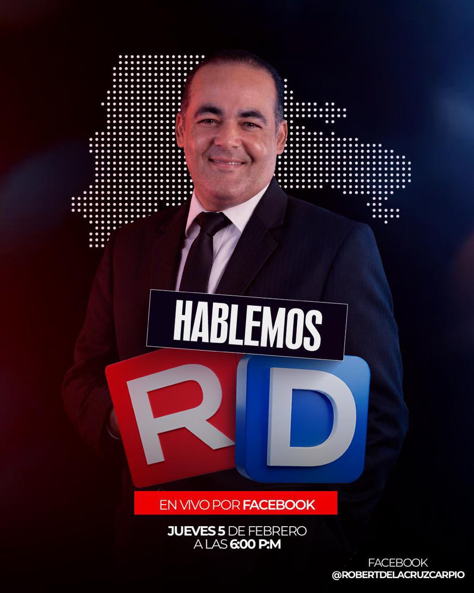 No todo se habla por hablar.
Hay conversaciones que marcan. Y verdades que se dicen de frente.

Este jueves 5 de febrero, a las 6:00 p. m., abrimos un espacio para hablar claro y con respeto sobre la República Dominicana, el PLD, lo jurídico, Dios, la trayectoria y la historia.