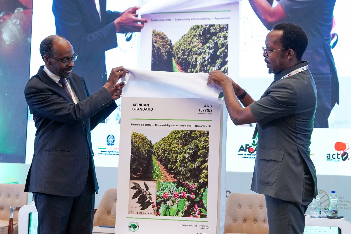 IACOSG's tweet image. IACO and ARSO Officially Launch the African Coffee Sustainability Standard.
This milestone marks a pivotal step toward a more sustainable and prosperous African coffee sector.
#AfricanCoffeeWeek #HighLevelPolicyForum #ARSO