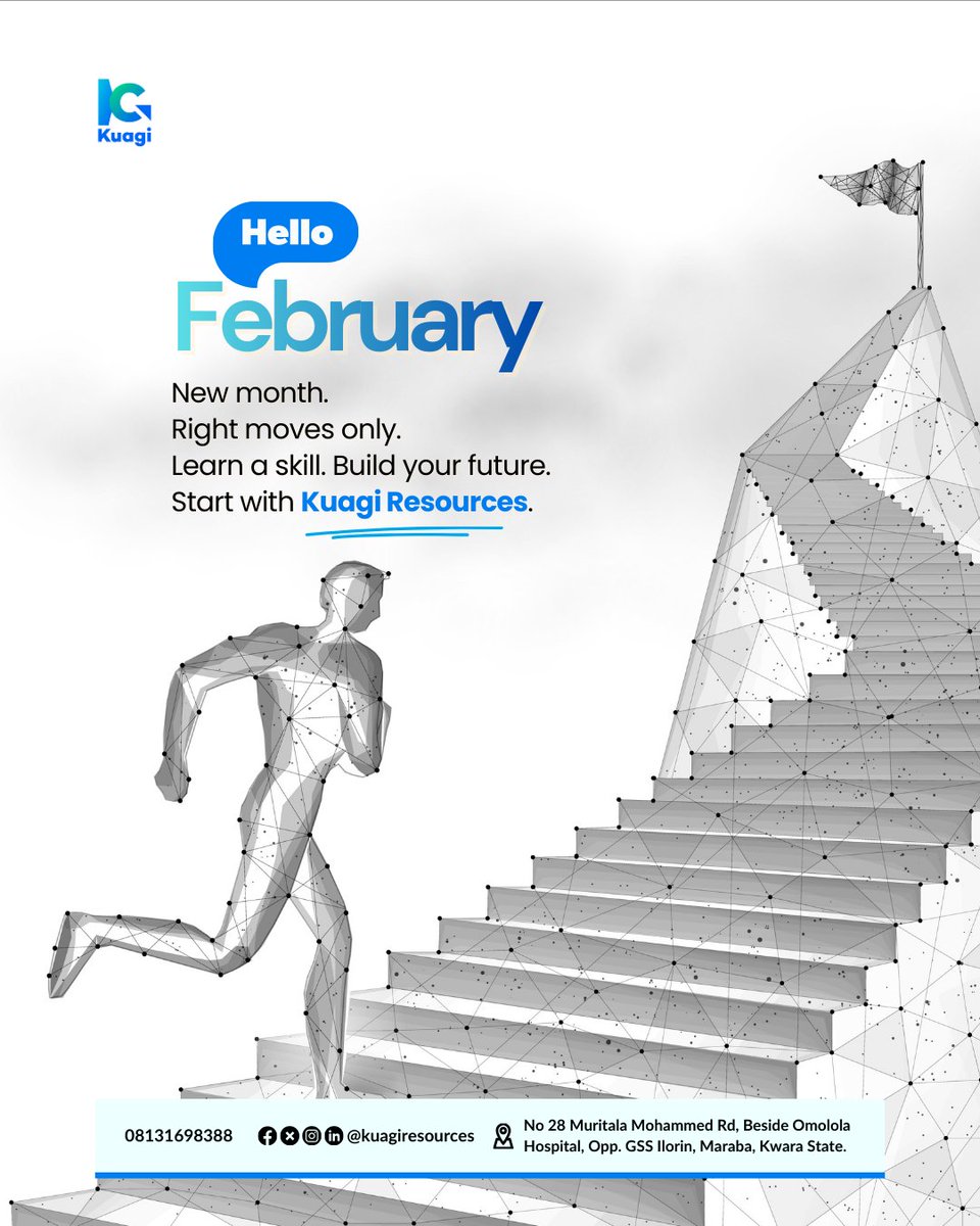 New month. 

New chances.

The best time to start building your future is now.

Kuagi Resources Bootcamp starts 9th

Enroll here: tinyurl.com/kuagibootcamp

#SkillUp #KuagiResources #CareerGrowth #HappyNewMonth