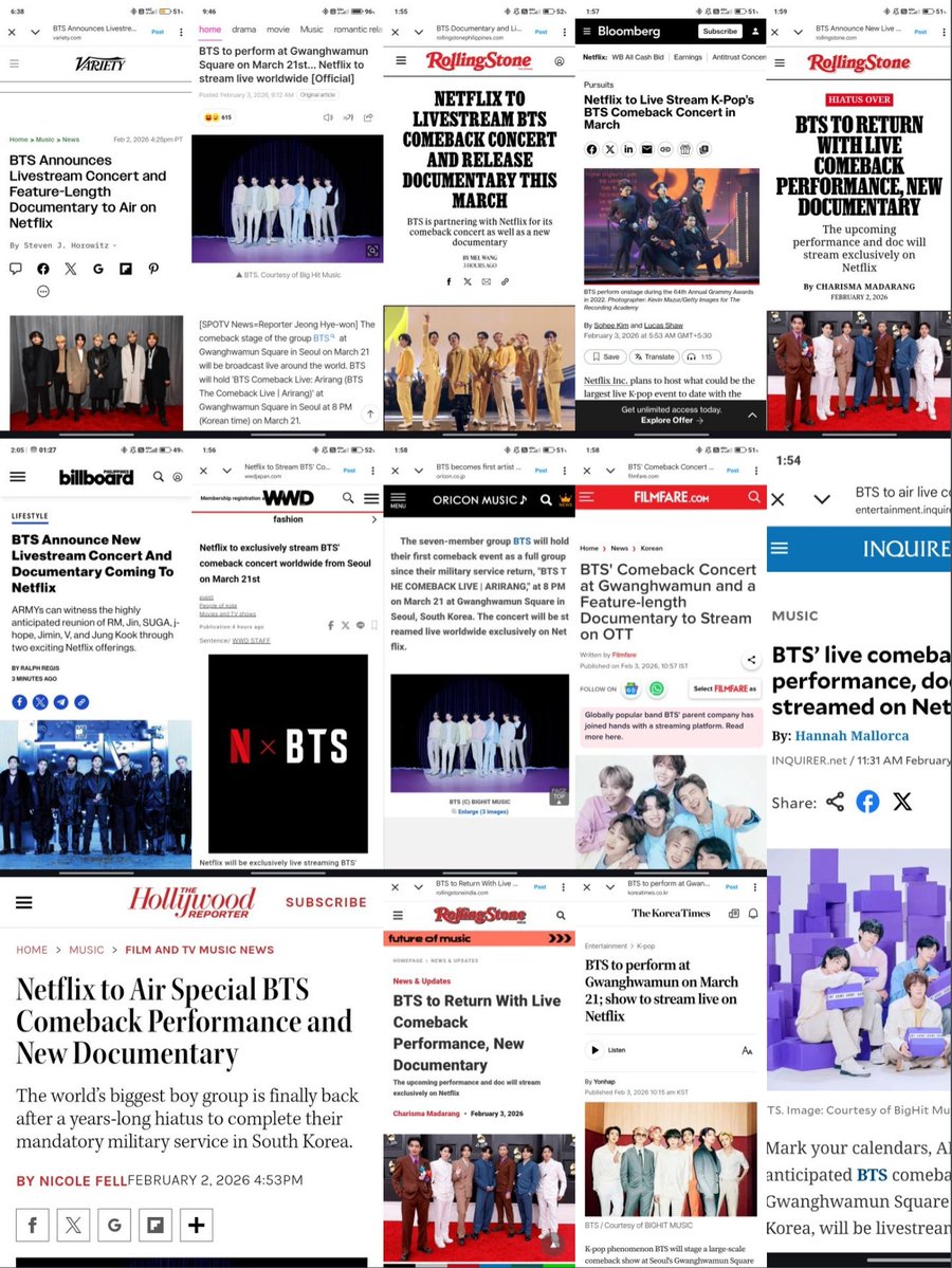 Hablemos de impacto, hablemos de BTS. Su regreso es lo más hablado por todo el mundo, LO QUE SERA EL REGRESO DEL GRUPO MAS GRANDE DEL MUNDO 😭🔥

BTS IS COMING BACK
BTS THE COMEBACK LIVE IS COMING
BTS THE RETURN DOCUMENTARY IS COMING
BTS BTS BTS
#BTSxNetflix #BTS_ARIRANG