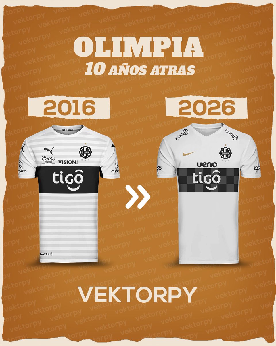 Vektorpy's tweet photo. 2016 vs 2026 🇵🇾⚽️
Una comparativa de las camisetas home del futbol de primera hace 10 años atrás.
Sigue abajo. https://t.co/P43mZphMOu