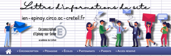 Publication de la lettre n°9 d'infos du site de la circonscription d'Epinay 
Publications récentes et nouveautés du site
📨 ien-epinay.circo.ac-creteil.fr/spip.php?page=…