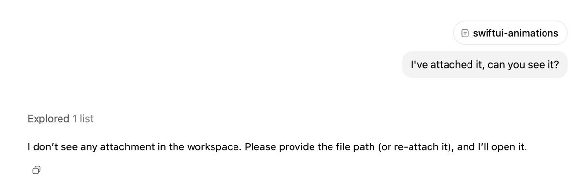 pchelnikov's tweet photo. @ajambrosino If I may report something here. Attached twice, doesn’t see my file. Ended up typing a full path to file just in chat https://t.co/TvkQDAhCLF