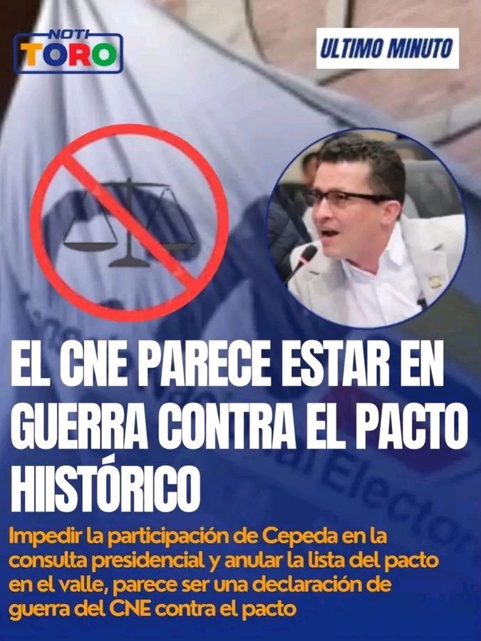Srs. <a href="/CNE_COLOMBIA/">CNE Colombia</a> no toreen al pueblo. Con trampas no pueden detener al Pacto Histórico.