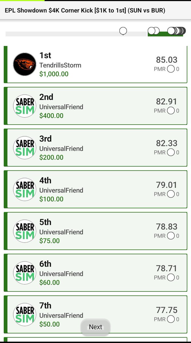 SecondH11272's tweet photo. Thought I was in the Winner's Circle here but instead I took 16 of the top 25  @SaberSim https://t.co/wshR0JXhPc