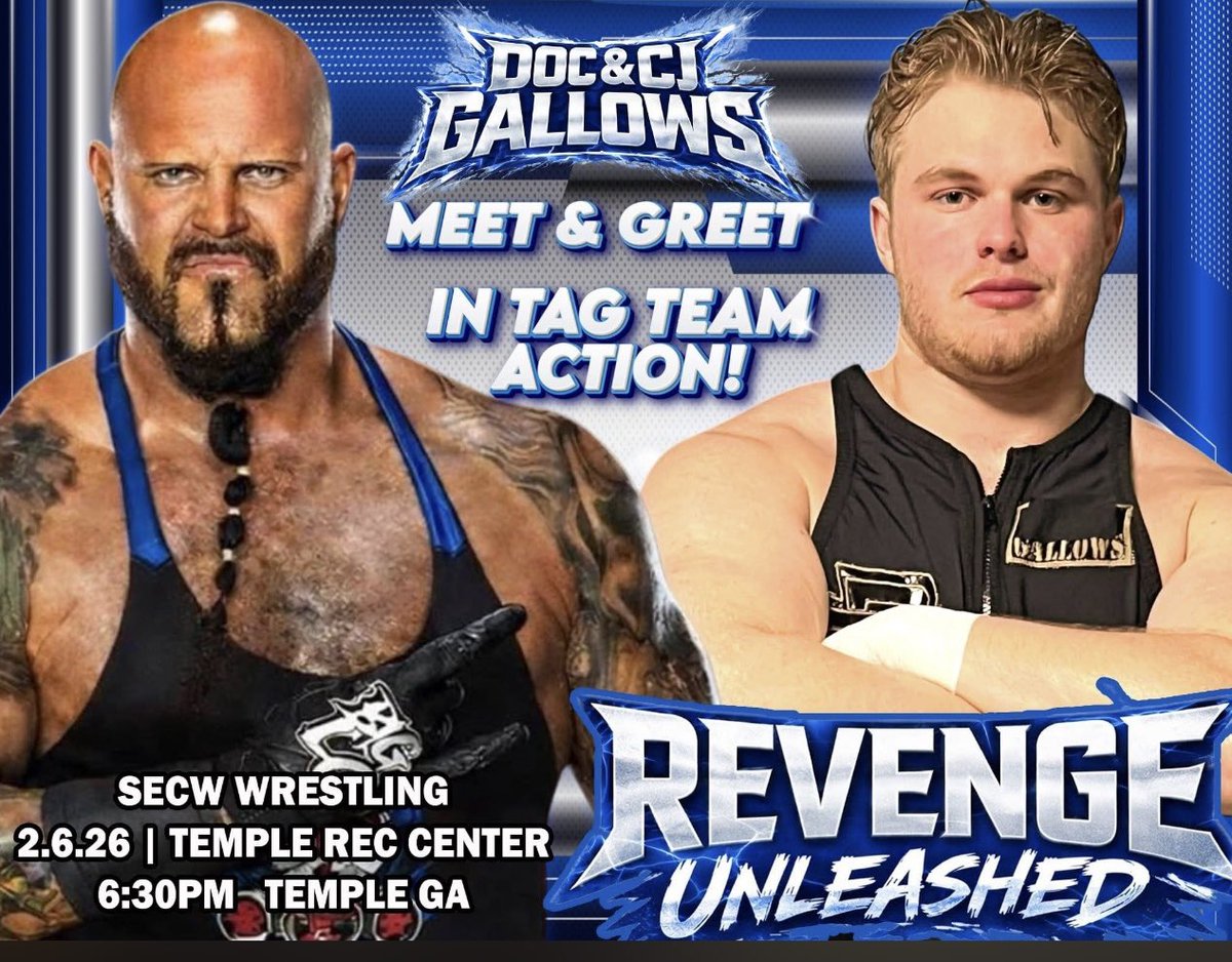 The_BigLG's tweet photo. Friday @ #SECW my son debuts tagging with me in Temple, GA! Saturday @machinegunka & I return to @majorleaguewrestling in #Chicago #WorldFamous #GoodBrothers #GoodSon https://t.co/3vBFF53J10