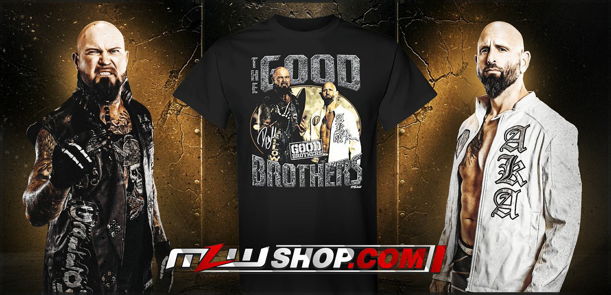The_BigLG's tweet photo. Friday @ #SECW my son debuts tagging with me in Temple, GA! Saturday @machinegunka & I return to @majorleaguewrestling in #Chicago #WorldFamous #GoodBrothers #GoodSon https://t.co/3vBFF53J10