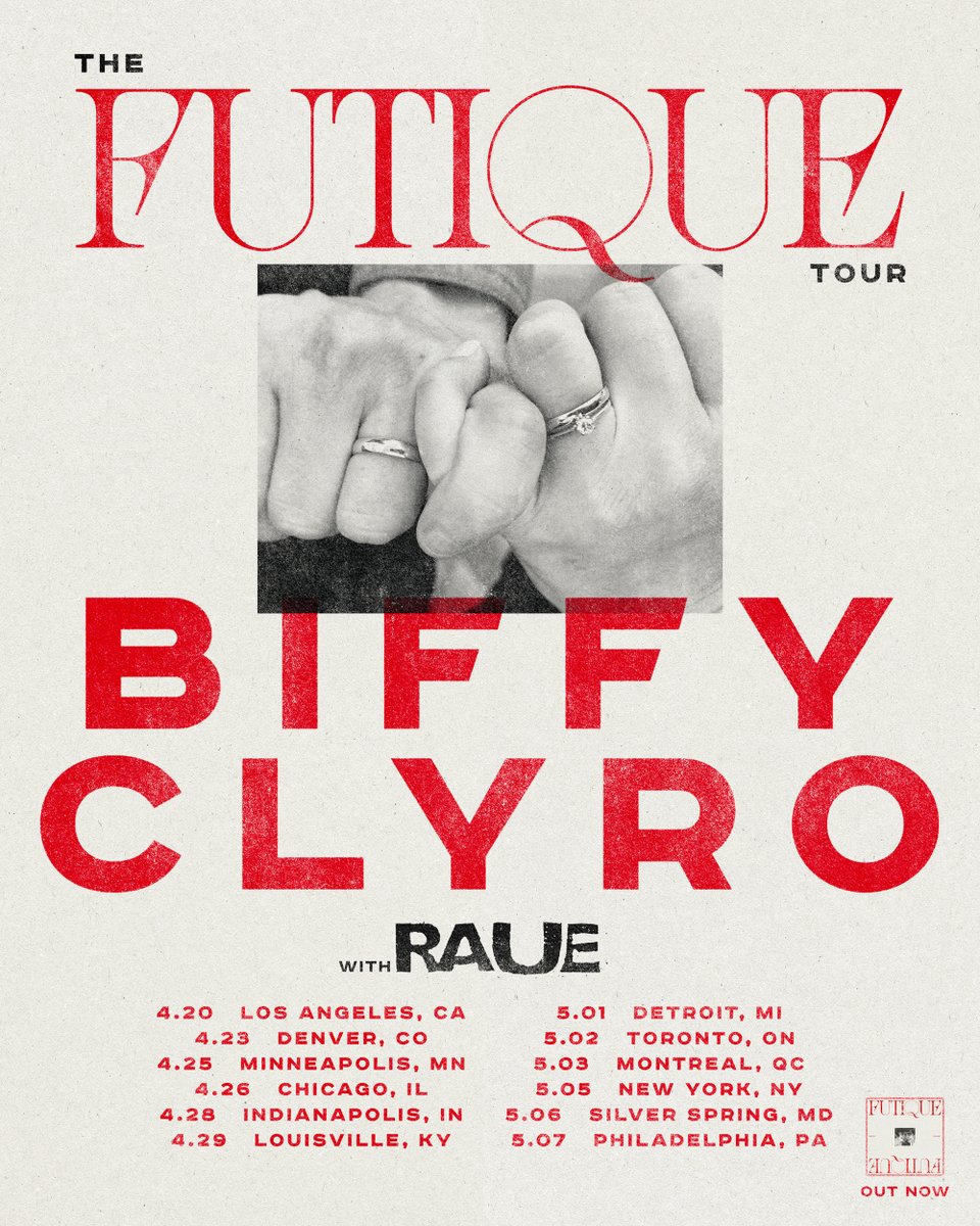 North America, we are finally coming back. The Futique Tour, coming to you this April/May with special guests <a href="/RaueMusic/">raue</a> 🇺🇸🇨🇦

Pre-sale starts at 12pm ET TODAY, and closes Thursday, Feb 5th at 10pm local. Sign up for access: drop.cobrand.com/d/BiffyClyro/n…