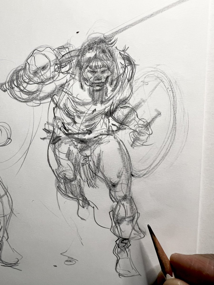 Ki_Innis's tweet photo. '...out of an age undreamed of...' ⚔️🔥
[Keep your initial drawings loose. Make sure they communicate the energy you imagine]
#kicstudio https://t.co/L92udWaMJu