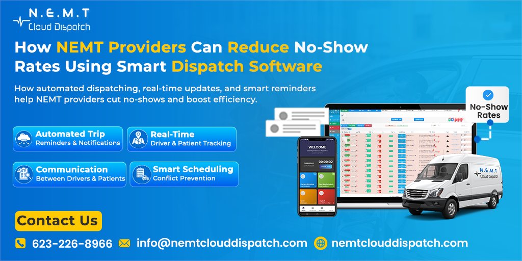 🚑 Cut patient no-shows in 2026!
Smart NEMT dispatch software delivers:
✅ Automated reminders
✅ Real-time tracking
✅ Smarter scheduling
✅ Better patient communication
📖 Read: nemtclouddispatch.com/blog/nemt-disp…
🖱️ Demo: nemtclouddispatch.com/schedule-demo/
#NEMT #SmartDispatch #NoShowReduction