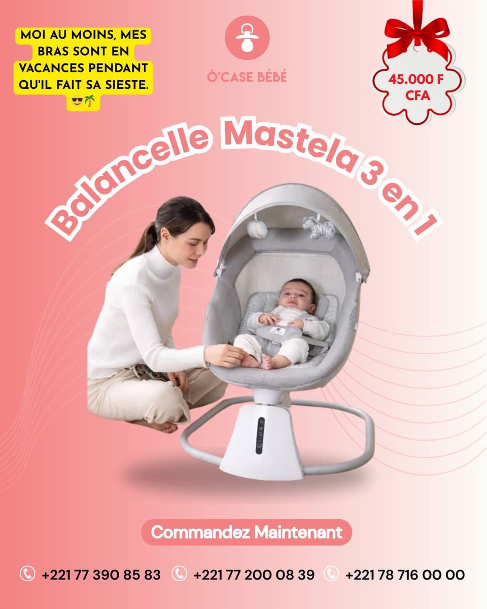 BebeOcase's tweet photo. ✨ Moi au moins, j'ai trouvé le secret pour manger chaud ET garder bébé calme. 😎
Vous en avez marre de finir vos assiettes froides ? Ou de ne plus pouvoir poser bébé sans qu'il pleure ? 😫 La balancelle Mastela 3-en-1 arrive à la rescousse !
#balancelle #puericulture #transat https://t.co/cqW29vbVkn