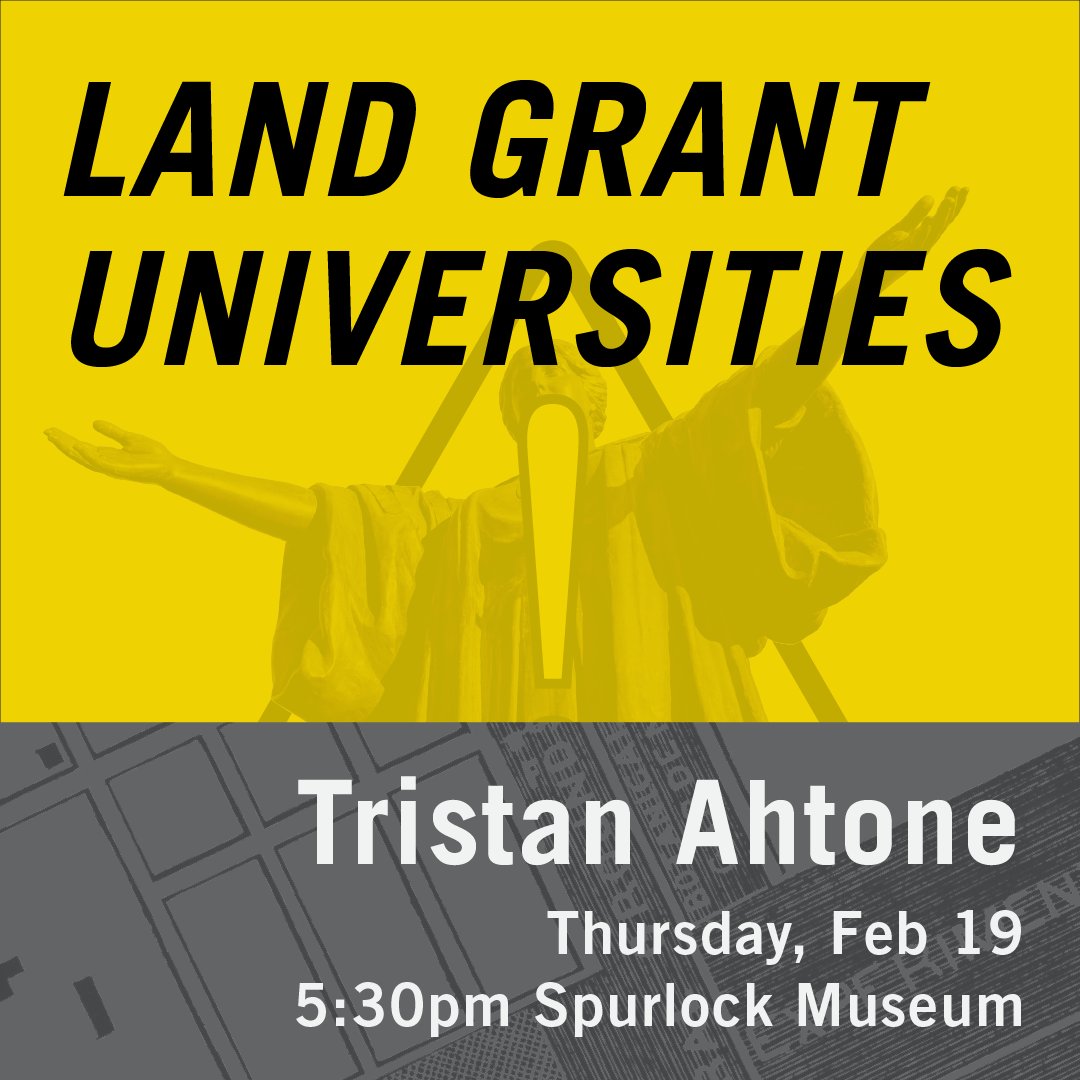 AISillinois's tweet photo. Mellon Sawyer Seminar Spring Lecture Series is featuring a lecture titled, "Land Grab Universities," presented by Tristain Ahtone (Editor at Grist).  

Thursday, Feb 19 
5:30 PM 
Knight Auditorium, Spurlock Museum 

Free and open to the public

https://t.co/0KZB3P1x9o https://t.co/miv5zra48w