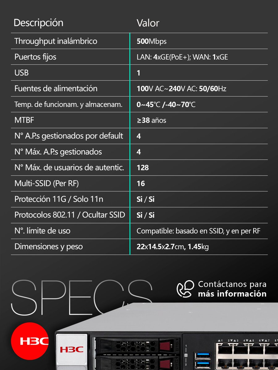 massivetechmx's tweet photo. Controladora de acceso
WX3820-X
Portafolio Enterprise
#h3c #h3cmassivetech #massivetech #accesscontroller #controladoradeacceso
@H3CGlobal
Somos arquitectos de soluciones tecnológicas. Contáctanos para conocer más:
📞 559275 9710
📷 info@massive-electronic.mx https://t.co/GhXsK0tXoX
