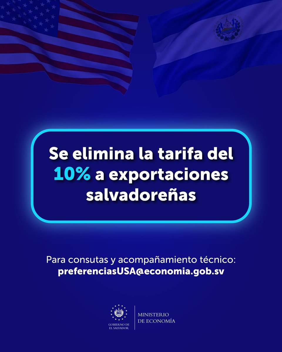 Conoce más sobre el Acuerdo de comercio entre El Salvador y Estados Unidos 👇🏼

economia.gob.sv/2026/01/29/acu…