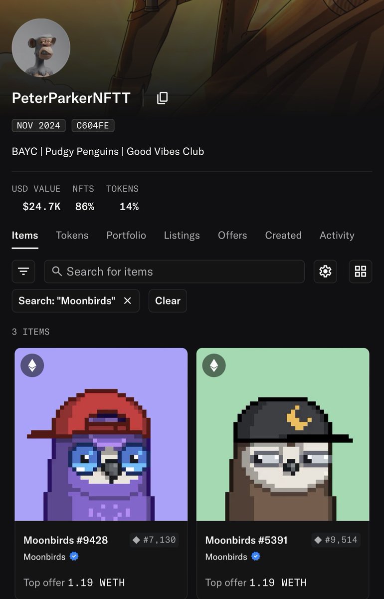 BREAKING 🚨

THE #1 FUDDER OF MOONBIRDS JUST REBOUGHT <a href="/PeterParkerNFT/">Peter Parker</a> 

they all will be Birbish.

Matter of time…

$BIRB